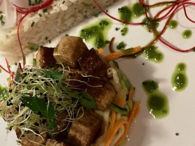 spaghetti de légumes et tofu